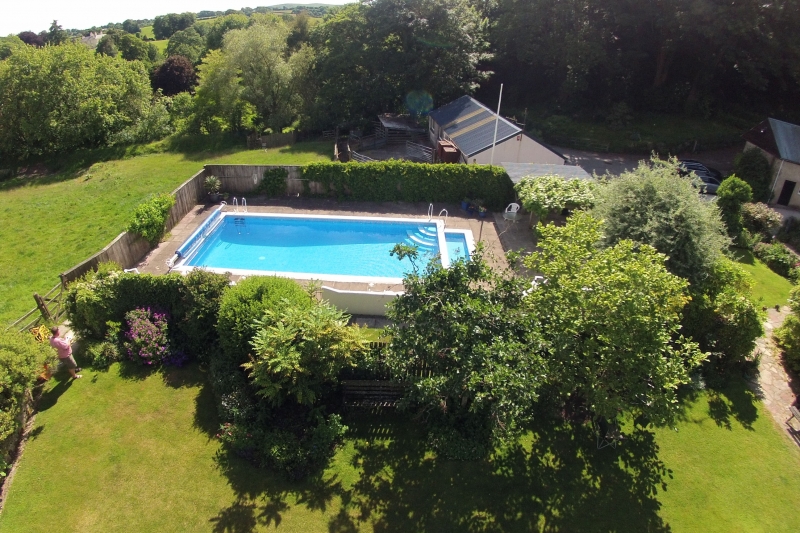 The pool from above,