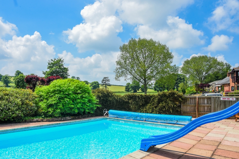 The heated swimming pool