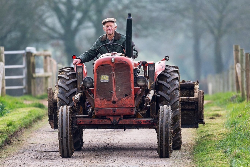 Tractor on lane