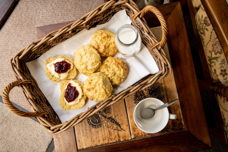 Devon cream tea on arrival