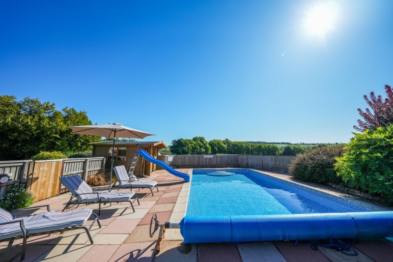 The heated swimming pool