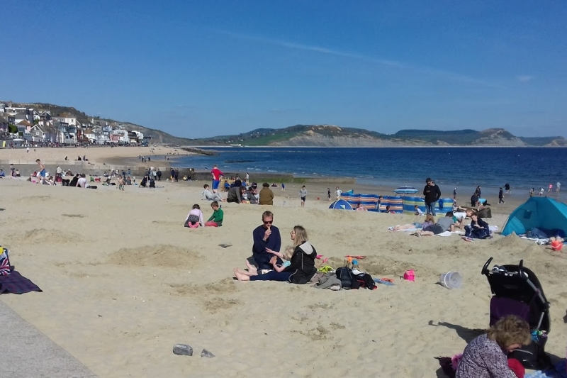 Sandy beach at Lyme Regis