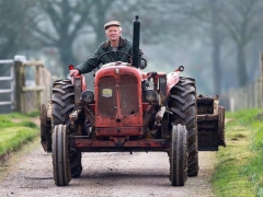 Tractor on lane