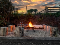 fire pit and star gazing