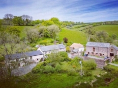 East Liscombe Farm with Anstey Mills Cottages from the air