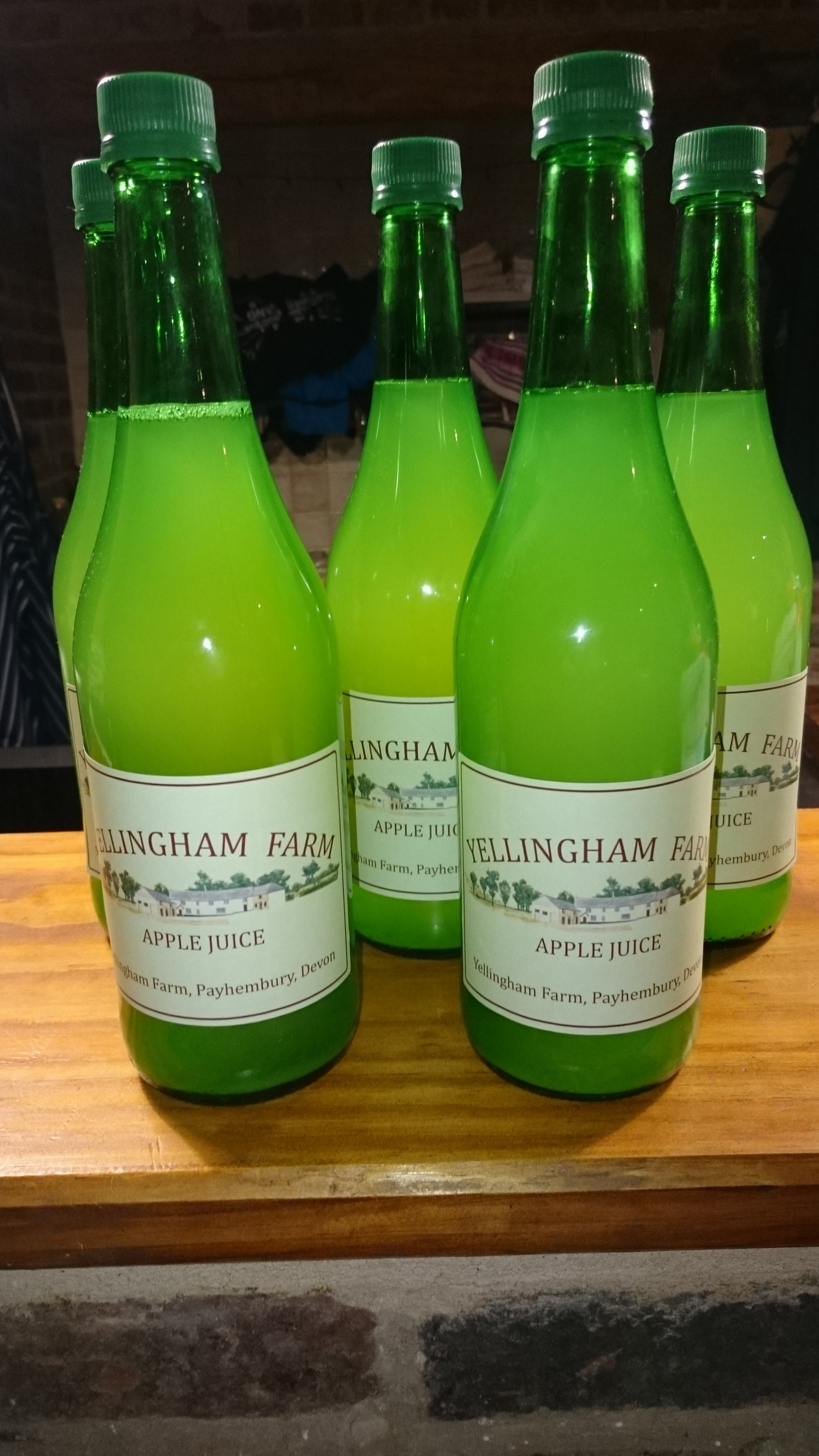 Yellingham apple juice bottles