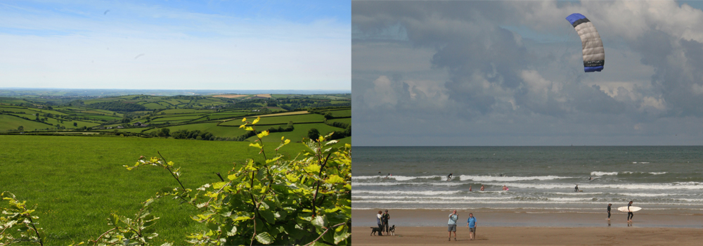 Saunton Sands beach and a beautiful countryside shot of Exmoor