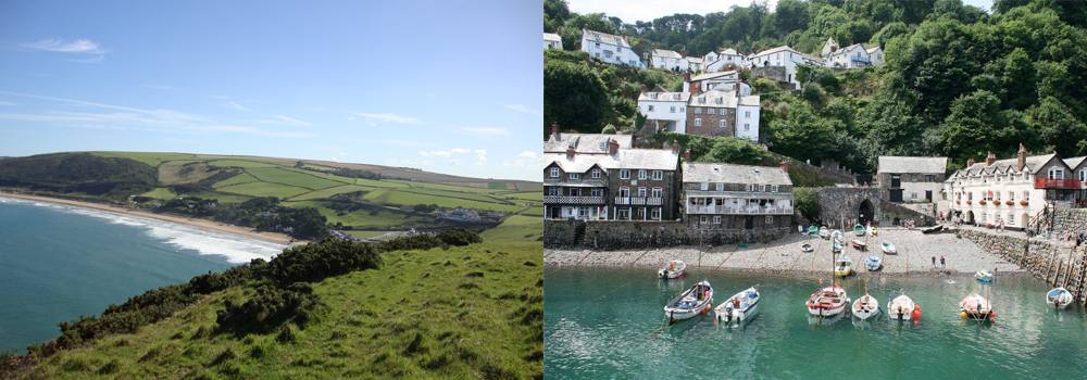 Explore the harbour towns such as clovelly and Ilfracombe while walking the South West Coast path in Devon.