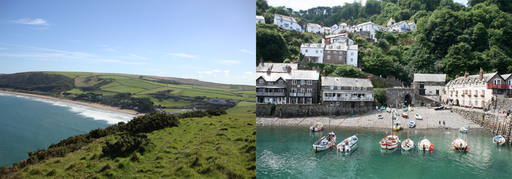 Explore the harbour towns such as clovelly and Ilfracombe while walking the South West Coast path in Devon. 